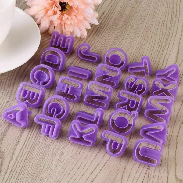 40 PCS Alphabet Number Letter Fondant Cake Decorating Set Icing Cutter Mold Mould - Image 2