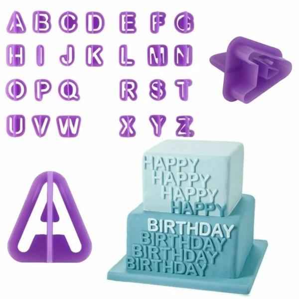 40 PCS Alphabet Number Letter Fondant Cake Decorating Set Icing Cutter Mold Mould