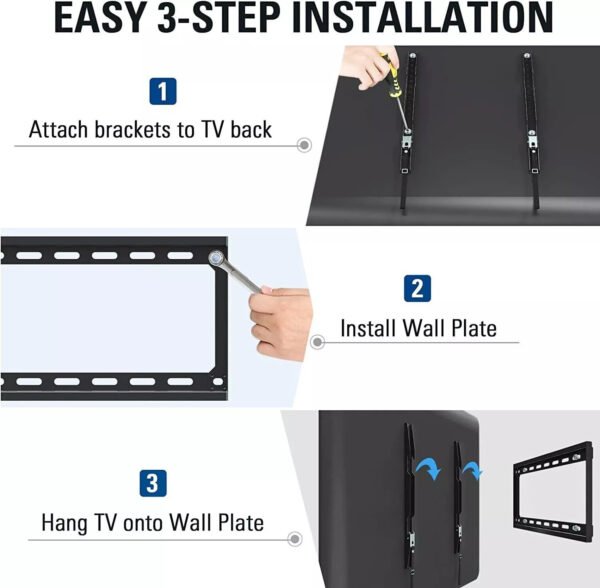 40-85” Flat Wall Bracket Mount for LCD LED TV Monitor - Image 4