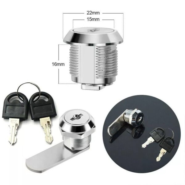 16mm Cam Lock for Lockers Mailboxes Cabinets Drawers - Image 4