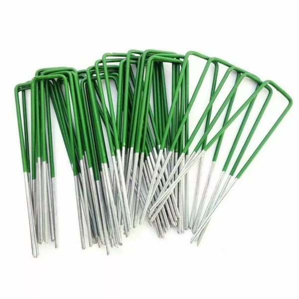 Heavy Duty Metal U Shaped Turf Pin Ground Staples Garden Tent Securing Pegs - Image 3