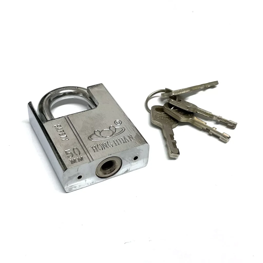 50mm Padlock — Heavy Duty, Rustproof, Long Shackle, 4 Keys
