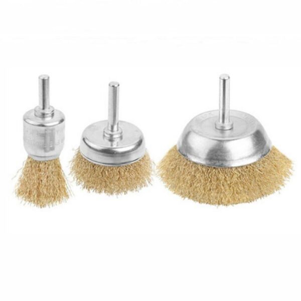 3Pcs Heavy Duty Twisted Wire Brush Set for Drill Rust & Paint Removal Surface Cleaning