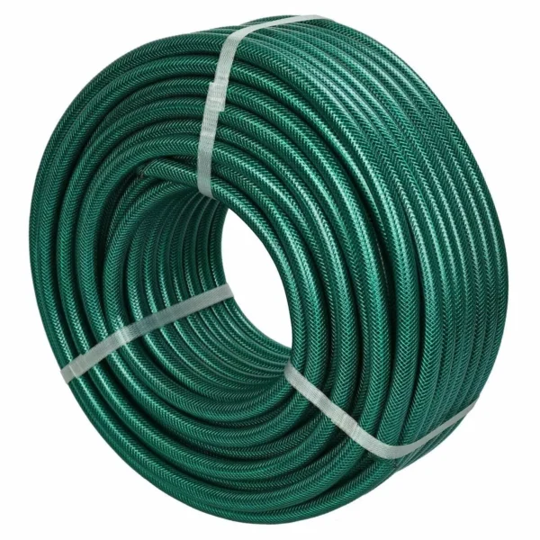 Heavy Duty Reinforced Garden Hose Pipe Braided PVC Watering Hose Reel (Green)