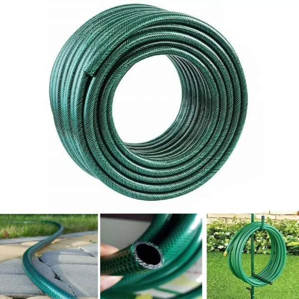 Heavy Duty Reinforced Garden Hose Pipe Braided PVC Watering Hose Reel (Green) - Image 5