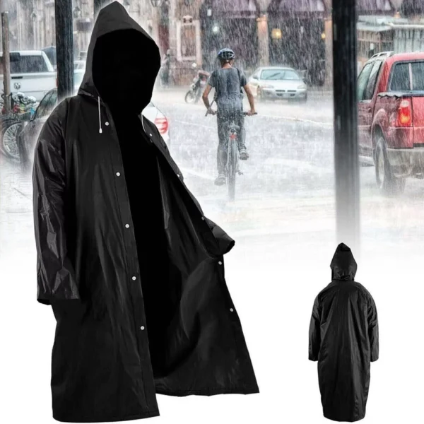 Waterproof Raincoat Poncho Reusable Plastic Adult Camping Festival Rain Coat - Image 2