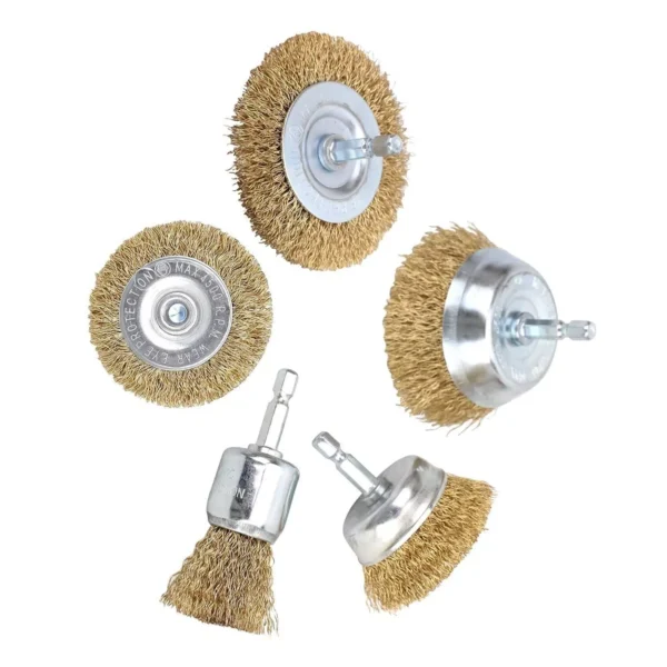 5 Pcs Wire Wheel Brush Set For Drill Steel Brass Metal Cleaning Rust Sanding - Image 3