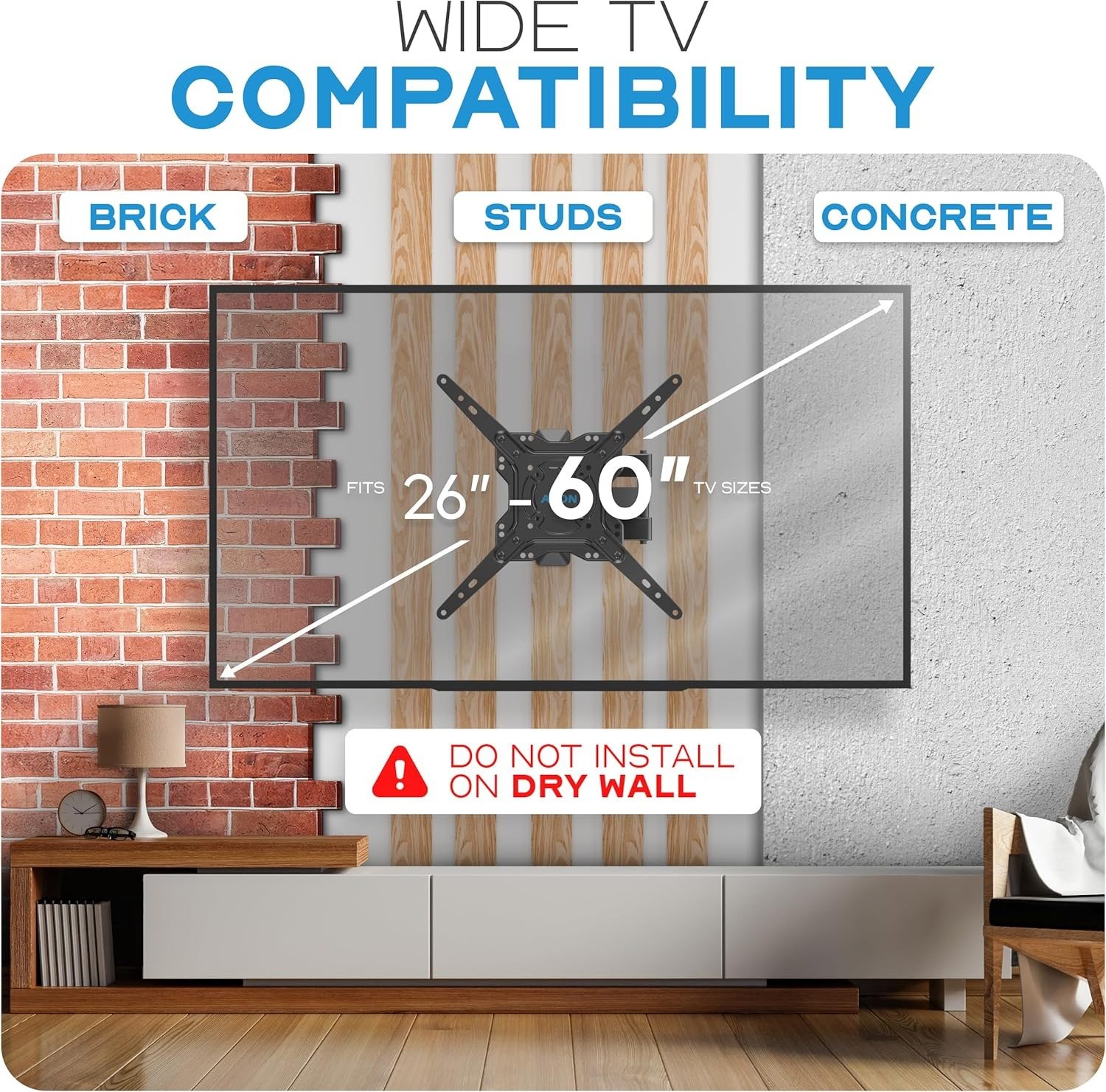 TV Wall Bracket for 26–60” TVs – Full Motion Tilt & Swivel Mount - Image 4