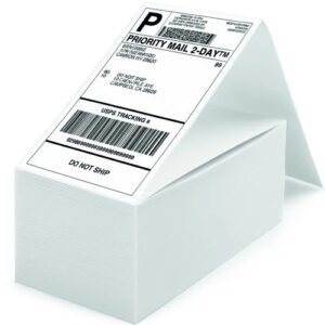 4x6" (100x150mm) Fanfold Direct Thermal Shipping Labels 1000 Labels/Stack Barcode & Product Labelling