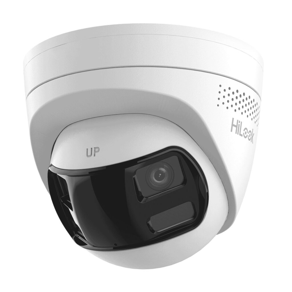 HiLook IPC-T260HAD-LUF/SL(2.8MM) 6Mp Dual Lens Stitched Wide Angle Smart Hybrid Light Turret Cam