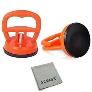 2 Pack Heavy Duty Orange Suction Cup Lifter for Glass, Tiles, Screens & Smooth Surfaces