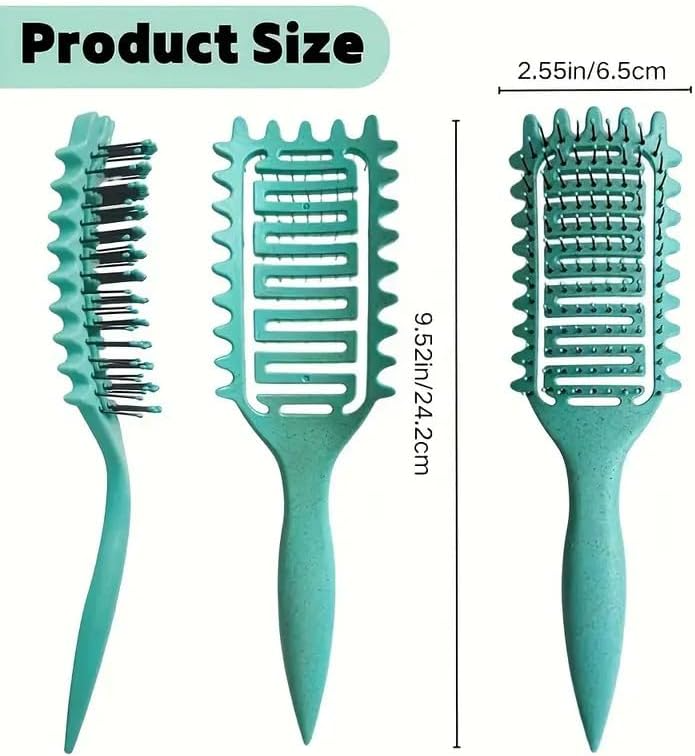 1Pcs Detangler Comb Curly Hair Vented Nylon Bristle Anti-Frizz Styling Brush - Image 3