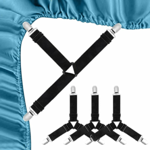 4 pcs Bed Sheet Straps Triangle Design Sheet Holders Clips Adjustable Elastic Sheet Grippers