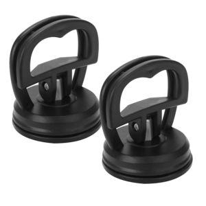 2 Pack Heavy Duty Black Suction Cup Lifter for Glass, Tiles, Screens & Smooth Surfaces
