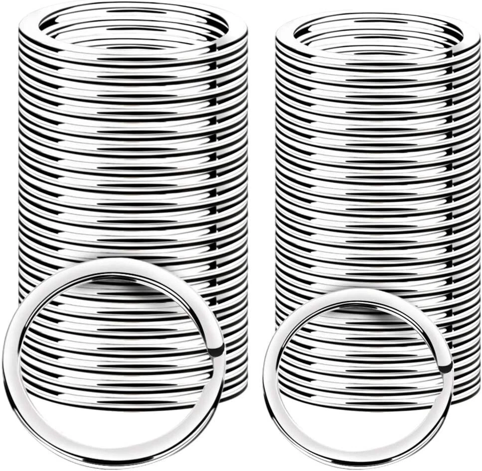Stainless Steel Keyring Split Rings Metal Nickel Loop Hoop Key Holder Rings