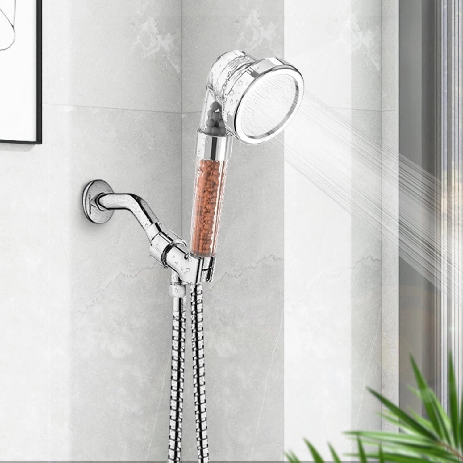 New Shower Head 3 Mode High Pressure 40% Water Saving Filters Adjustable Ionic - Image 7