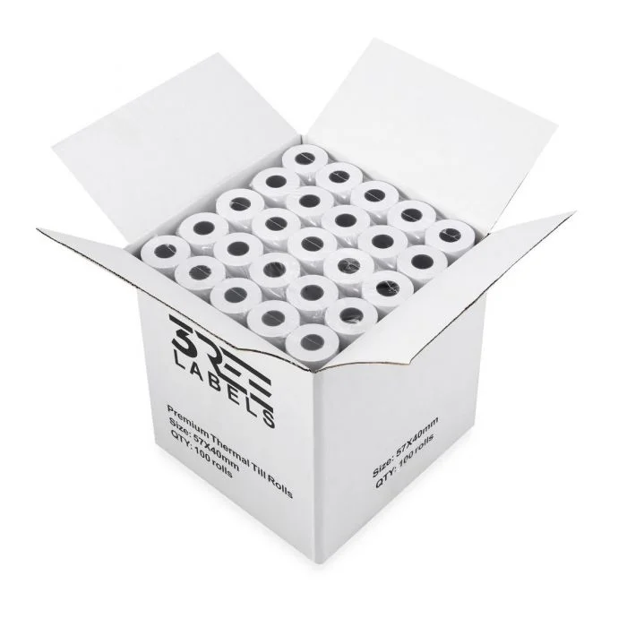 57mm x 40mm Thermal Paper PDQ Card Machine Rolls – Box of 20 - Image 3