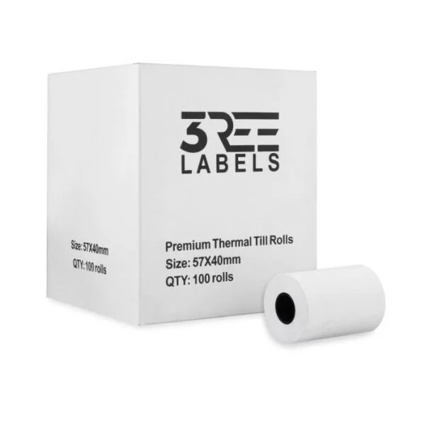 57mm x 40mm Thermal Paper PDQ Card Machine Rolls – Box of 20 - Image 2